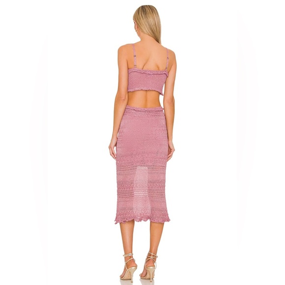 SOLD—⭐️NWT MISA Los Angeles Skye Cut Out Midi Dress in Pink Glitter⭐️ - Picture 2 of 6
